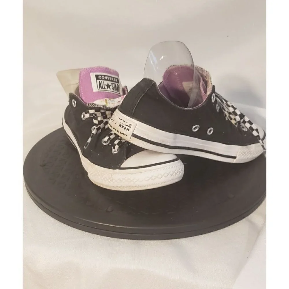 Converse All Star Black, Purple & White Sneakers Size 3